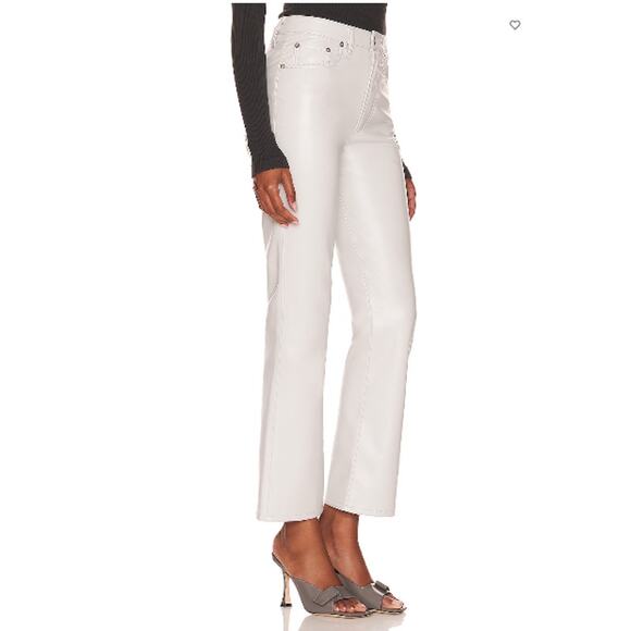 AGOLDE NWT Recycled Leather Relaxed Boot Pants in Ivory Wisp // 26 - Picture 1 of 12